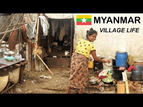🇲🇲 Exploring Myanmar Village Life – A Journey Across the Yangon River to Dala