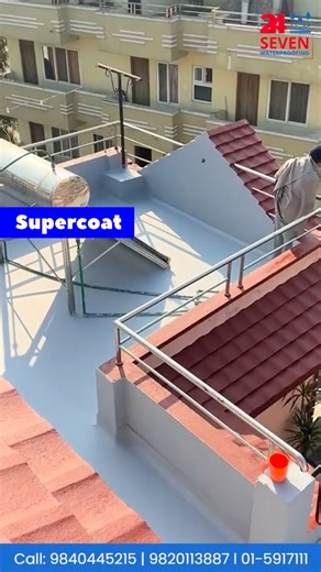 Supercoat application for long-lasting protection 💧 Surface properly prepared, correct thickness maintained — because waterproofing is not just material, it’s the method. Trusted work by 24 Seven Waterproofing 📞 01-5917111 | 9840445215 | 9820113885 | 24 Seven Waterproofing & Construction Chemicals supplier