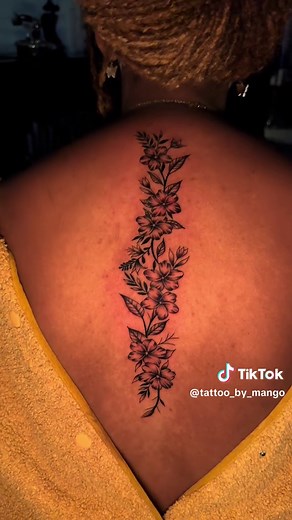 Floral Vine Spine Tattoo Ideas and Inspiration