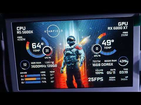 Turzx Turing Smart Screen 5.5 Inch Starfield Theme With Video Background v.03