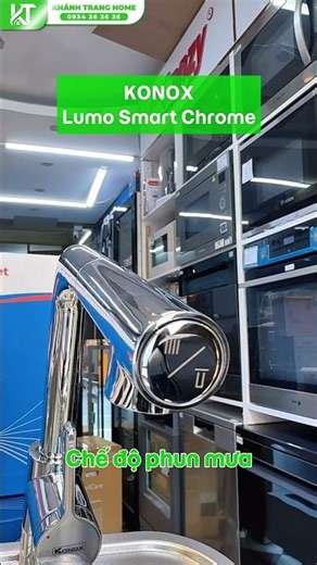 Vòi rửa bát dây rút Konox Lumo Smart Chrome – Sang xịn, tiện lợi, nâng tầm gian bếp hiện đại