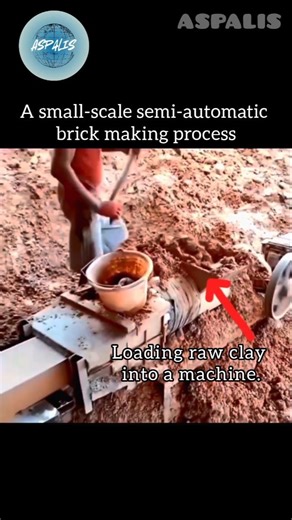 Small-Scale Semi-Automatic Brick Making Process #shorts