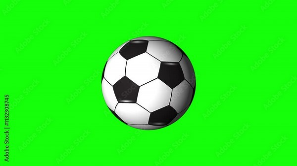 Soccer Ball Green Screen: A classic soccer ball, isolated on a green screen, ready for your creative projects. Add action, excitement, and the thrill of the game to your videos and presentations.
