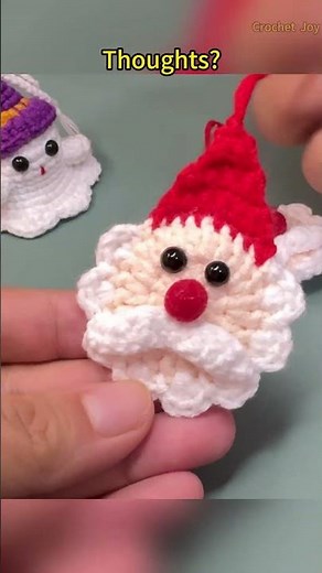 Super Cute Santa Ornament Crochet Tutorial｜Beginner-Friendly Step-by-Step Guide! 🎅✨ #ChristmasCrafts