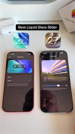 Now everyone can just select their own Glass intensity on iPhone in iOS 27. Keep in mind that iOS 27 is still in Developer Beta and not publicly available yet. #liquidglass #ios27 #ios27design #wwdc26 #ios27liquidglass