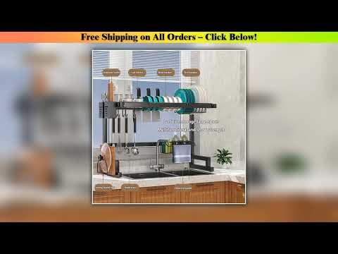 Kitchen Sink Rack Stainless Steel Drain Shelf Countertop Multi-Functional Storage Bowl Dish Knife