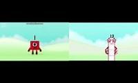Mix of 2 videos from youtube : Numberblocks welsh and to 10