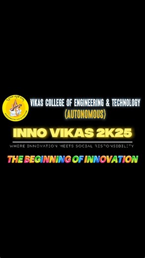 𝗩𝗜𝗞𝗔𝗦 𝗘𝗗𝗨𝗖𝗔𝗧𝗜𝗢𝗡𝗔𝗟 𝗜𝗡𝗦𝗧𝗜𝗧𝗨𝗧𝗜𝗢𝗡𝗦 on Instagram: "InnoVikas 2K25 | Day 1 Highlights 🌱 Vikas College of Engineering & Technology (Autonomous) proudly inaugurated InnoVikas 2K25, a National-Level SDG Expo — where innovation meets social responsibility. With the participation of 983 students from 43 schools, Day 1 witnessed the highest number of project showcases, turning the campus into a vibrant hub of ideas, discussions, and solution-driven thinking. Students presented i