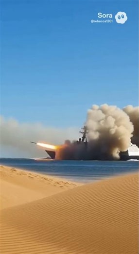 Explosive Missile Wave From This Giant Ship! #navy #missiles #military #warship #battle #boom