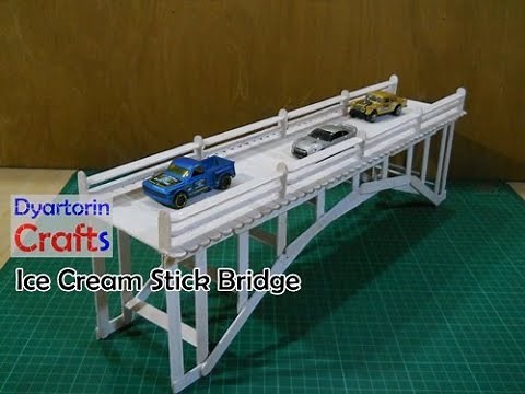 Making an ice cream stick bridge | popsicle stick art and craft