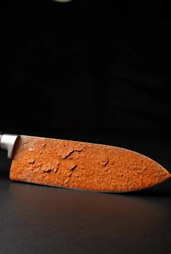 rust remove in knife #rustcleaningspray #asmr #foryoupage