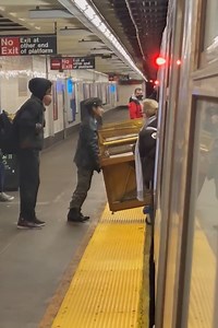 781K views · 7.5K reactions | The most New York thing is when there are literal creatures on the train, whole furniture sets, and plays going on in the subway and barely anyone bats an eye. #nyc #newyorkcitymta #subwaycreatures | SubwayCreatures | Facebook