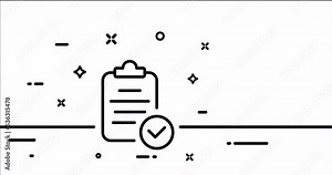 Data analysis. Magnifier, columns, charts, clipboard, settings, gear, search, analytics, databases. Infographi concept. One line drawing animation. Motion design. Animated technology logo. Video 4K