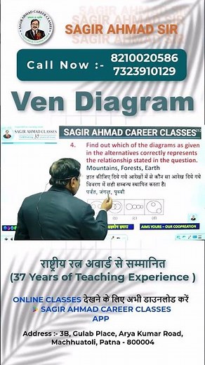 Venn Diagram 3 Set Question Solve | Reasoning by Sagir Ahmad Sir