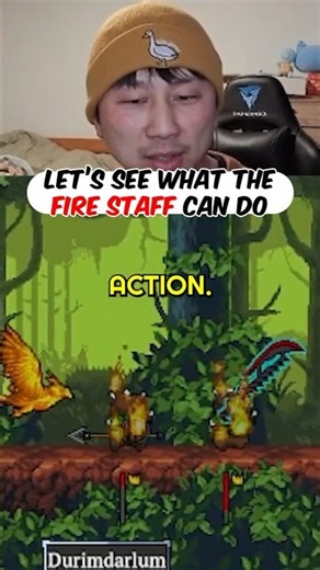 What happens when you give a dwarf a fire staff?