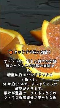 🍊 オレンジの味と効能！