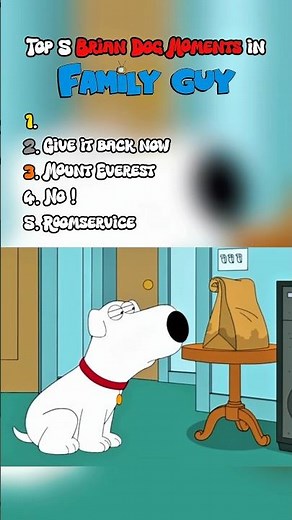 Top 5 Brian Dog Moments in Family Guy #shorts