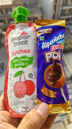 Paper Boat Lychee & Alpenliebe Eclairs Ice Cream 😍 #shorts