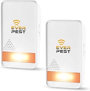 Ultrasonic Pest Control Repeller Plug in 2 Pack Repellent Control - Get Rid of Mosquito, Mice, Cockroach Spider Bed Bug Squirrel Fly Wasp Ant Rodent Mice Indoor, Outdoor, Patio Home Roach Infestation