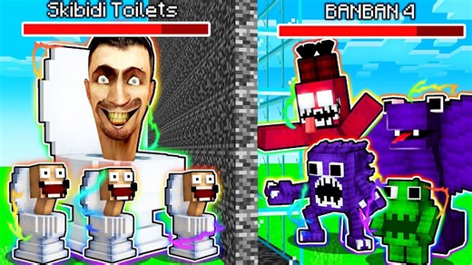 Hice TRAMPAS en una BATALLA de MOBS de SKIBIDI TOILET vs GARTEN OF BAN BAN 4 😂 Minecraft #fun #new #funny #invictor #animation #minecraft | Invictor