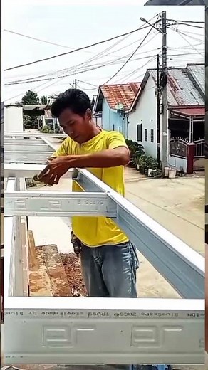 Easy-to-Install Steel Canopy #tips #building #konstruksi #rumahan #fyp..