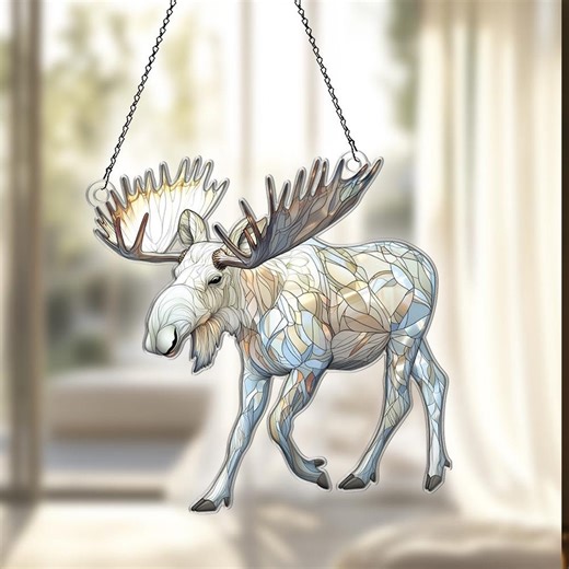 Moose Flat 2D Acrylic Suncatcher, Moose Ornaments, Moose Decor, Moose Gifts for Women Men, Moose Sun Catcher for Window Hanging - Etsy