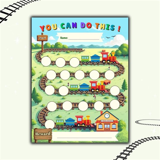Train-themed Reusable Printable Reward Chart for Kids, Colorful Train Sticker Chart for Boys and Girls, Potty Training Chart, Behavior Chart - Etsy