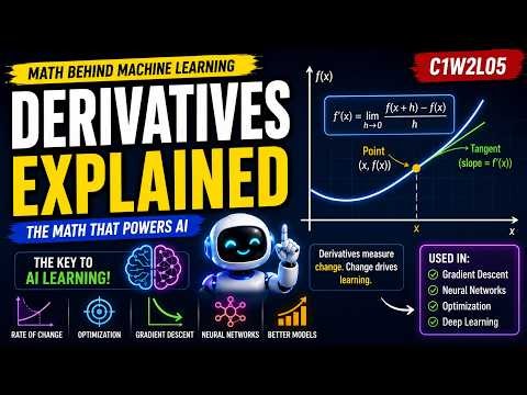 Derivatives Explained for Machine Learning 🤖 | The Math Behind AI Learning (C1W2L05)