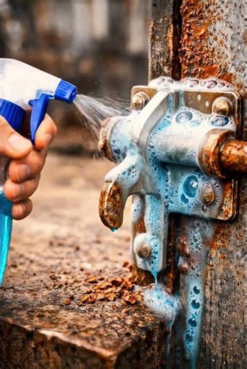 Magic Spray Melts Rust in Seconds! 🤯 ASMR Cleaning #shortvideo