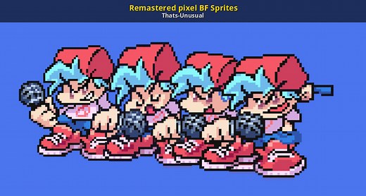 Remastered pixel BF Sprites Mod for Friday Night Funkin' | FNF Mods