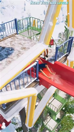 Water Slide Ride in the Snow - Planet Coaster 2 #waterslide #waterpark #planetcoaster2 #gaming #foryou