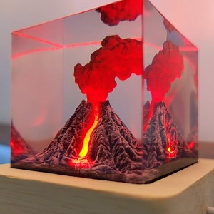 Volcano Resin Night Lights-volcano Erupting Resin Lamp-3d Resin LED Home Decor-nuke Lamp Fallout-storm Cloud Lamp-environmental Friendly - Etsy