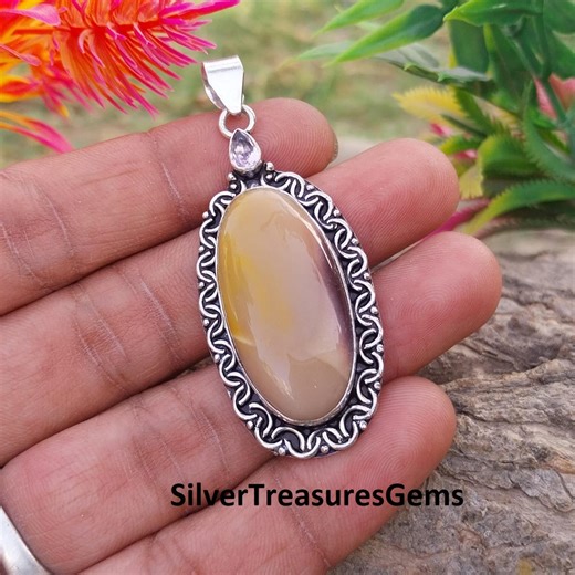 Mookaite Jasper-pink Kunzite Gemstone 925 Sterling Silver Pendant Handmade Jewelry - Etsy