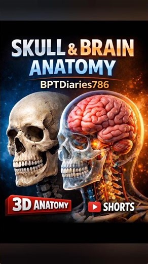 Explore skull and brain anatomy with 3D visualization #shorts #3danatomy #bptdiaries786