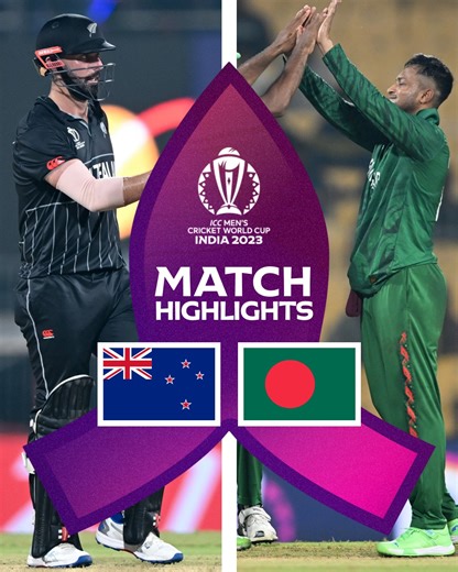 New Zealand registered their third successive #CWC23 victory with a thumping win over Bangladesh 👏 Match Highlights 🎥 #CWC23 #NZvBAN | ICC - International Cricket Council