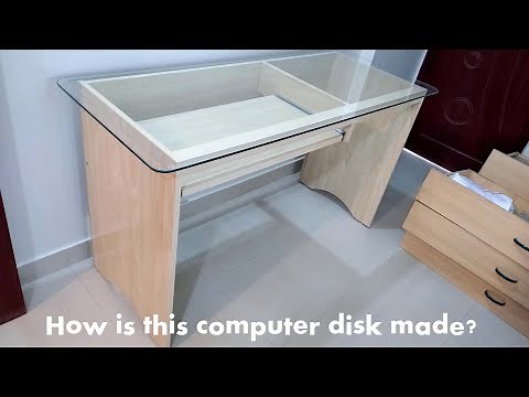 How To Build a Easy Computer Desk | Glass on top Table | Lamination Computer Table | woodworking