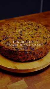 4 Ingredient Fruit & Nut Cake Afraid of baking cake? This fool-proof rich fruit & nut cake is as easy as 1-2-3….4, to be precise. Quick to make and the result is guaranteed. Ingredients: * 800g Mixed Dried Fruit * 200g Mixed Nuts (chopped) * 240g Self-Raising Flour * 240ml Orange Juice (or any other juice of your choice) Directions: 1. Place the mixed fruit in a bowl and add the orange juice. 2. Let it soak for at least 2 hours or overnight. The more you leave it, the more flavor it gets. 3. If 