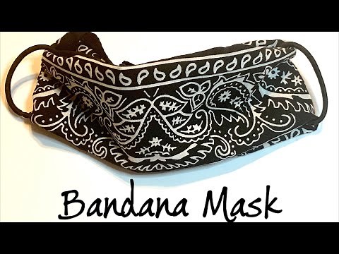 Bandana Face Mask- with hair ties- No Sewing DIY