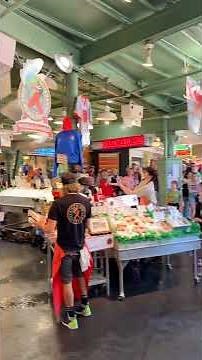Pike Place Market fish mongers are always a good show! #pikeplacemarket #seattle #travel #tourism