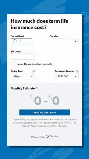 227 reactions · 32 shares | It only takes seconds to see how much term life costs . . . and only a few more for our friends at Zander Insurance to help you shop the best coverage options. | Dave Ramsey | Facebook