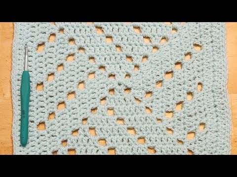 How to crochet the Any Which Way Up filet granny square - vintage crochet motif