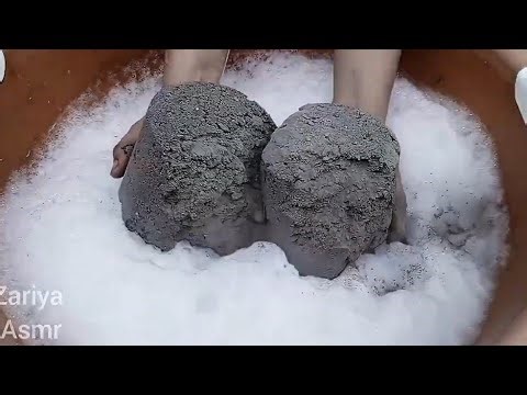 Dusty Soft cement Crumble dipping in bubble 💭 water 💦💦💦 paste play Asmr