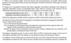 I. What is an economic model? Give two reasons why macroeconomi... | Filo