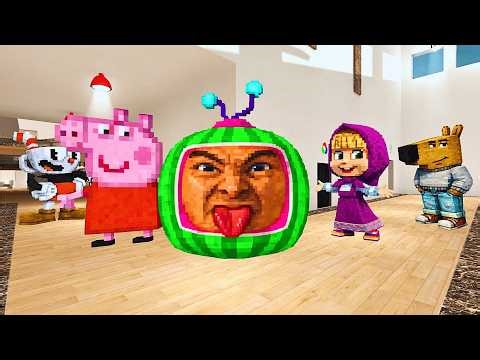 MINECRAFTIFIED Nextbots MEGA PARTY with WACKY Cocomartin, Cup Head, Masha and More l Garry's Mod