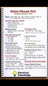 How to check Motor Megger Test Process Step by Step #short #share #vi #electrician #electricity #PLC #electrical #engine #engineering #engineer | electrical knowledge