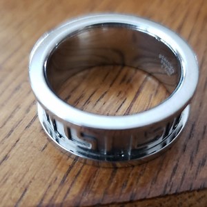 Stainless Steel Men's Ring With Greek Pattern Size 10