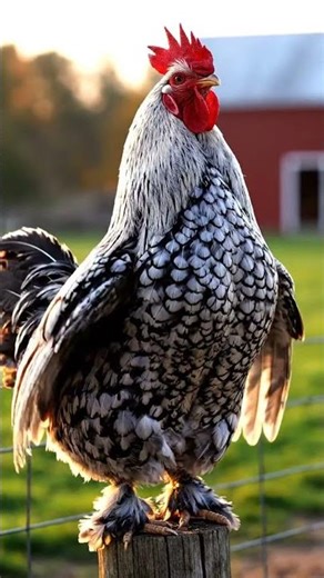 The rooster takes a deep breath, crows with all his strength, but runs out of air and faintly slides