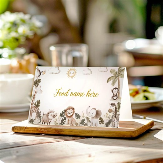 EDITABLE Wild One Birthday Tent Card, Safari Birthday Place Cards, Wild One Party Decor Food Labels, Wild One Party Printable. A016 - Etsy UK