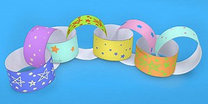 Multicoloured Stars Paper Chain