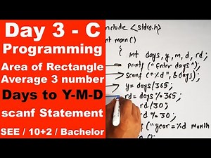 scanf statement in C || Area Volume Average of 3 number || Day 3 || Readersnepal